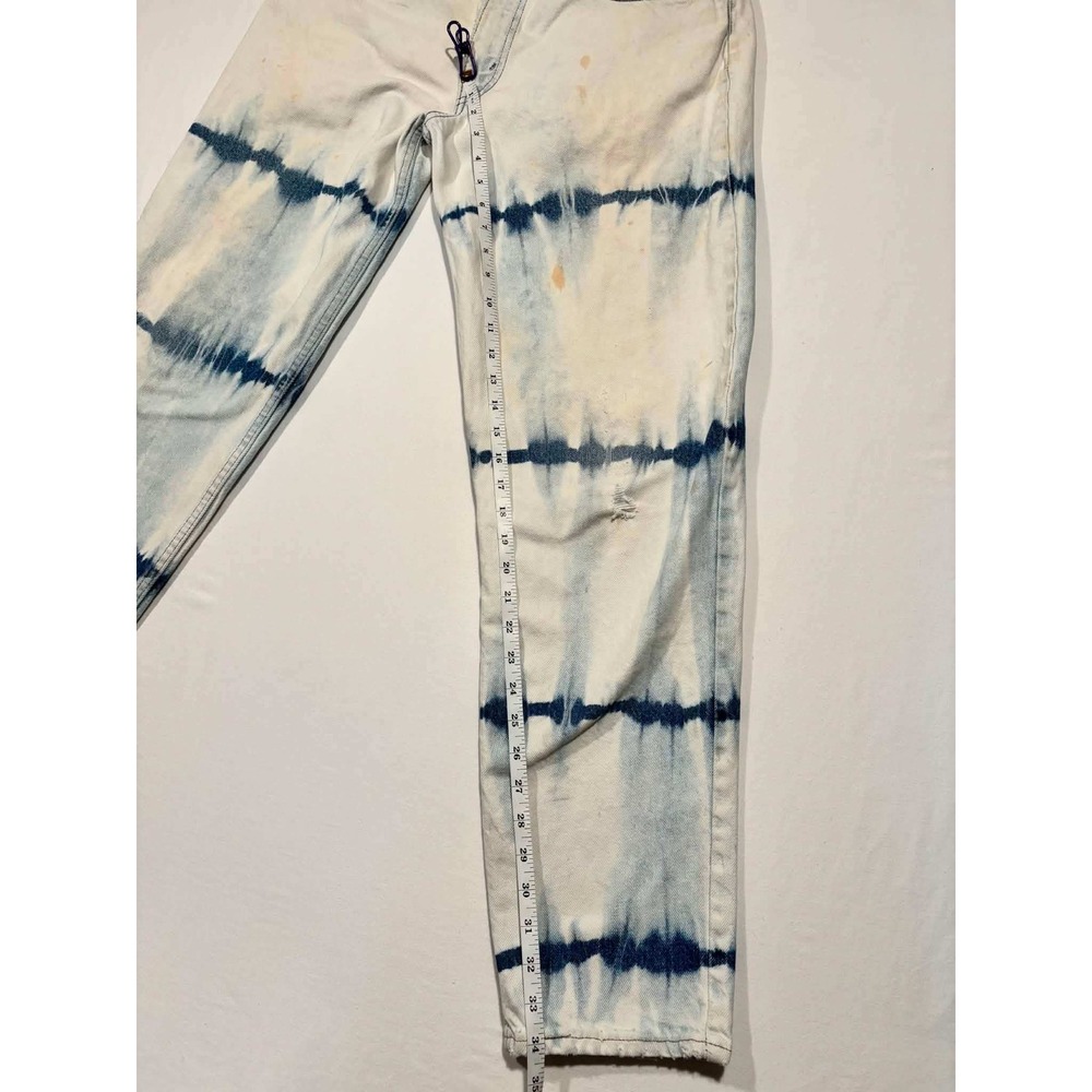 Vintage Levis SilverTab Loose Bleached Tie Dye Striped Jeans Men 30x34 90s Denim - Picture 9 of 16